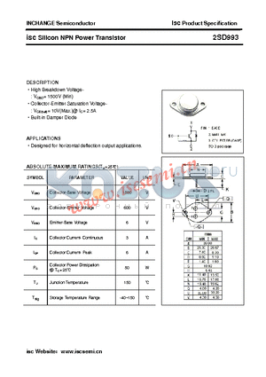 2SD993 datasheet - isc Silicon NPN Power Transistor