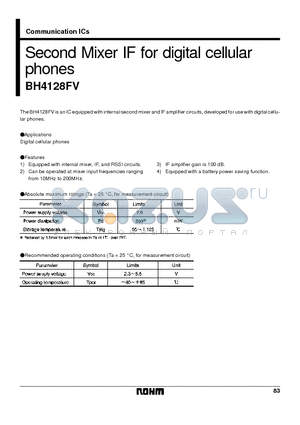 BH4128 datasheet - Second Mixer IF for digital cellular phones