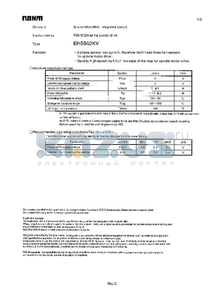 BH5502KV datasheet - PWM Driver for combi drive