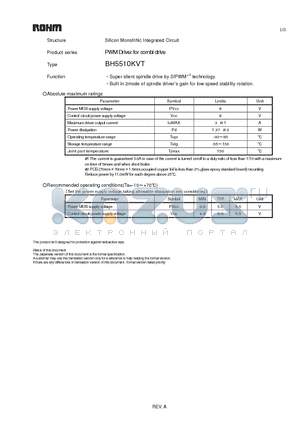 BH5510KVT datasheet - Silicon Monolithic Integrated Circuit