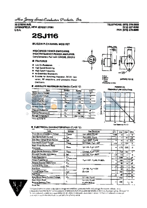 2SJ116 datasheet - SILICON P-CHANNEL MOS FET