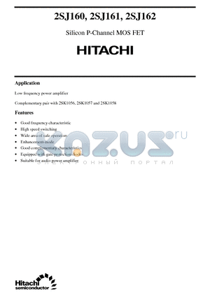 2SJ161 datasheet - Silicon P-Channel MOS FET