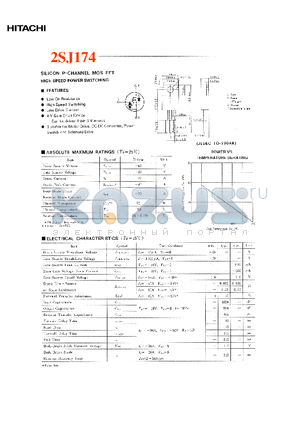 2SJ174 datasheet - SILICON P-CHANNEL MOS FET HIGH SPEED POWER SWITCHING