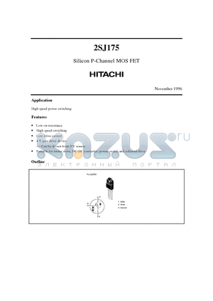 2SJ175 datasheet - Silicon P-Channel MOS FET