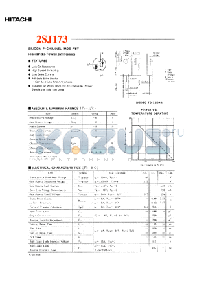 2SJ173 datasheet - SILICON P-CHANNEL MOS FET HIGH SPEED POWER SWITCHING