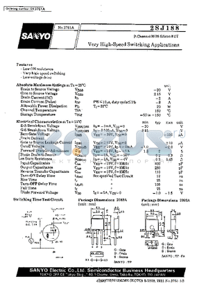 2SJ188 datasheet - Very High-Speed Switching Applications