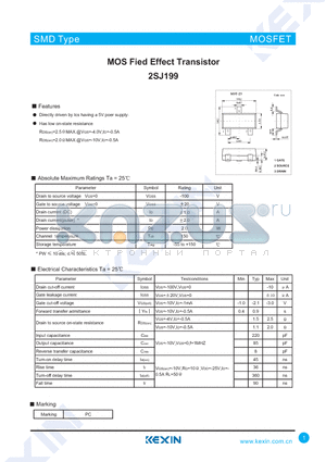 2SJ199 datasheet - MOS Fied Effect Transistor