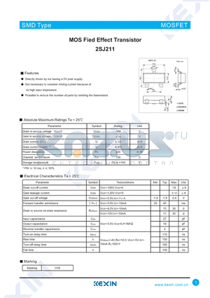 2SJ211 datasheet - MOS Fied Effect Transistor