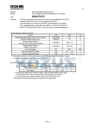 BH6173GUL datasheet - Silicon Monolithic Integrated Circuit