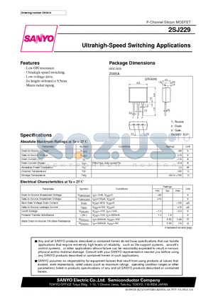 2SJ229_1 datasheet - Ultrahigh-Speed Switching Applications