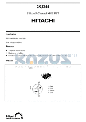 2SJ244 datasheet - Silicon P-Channel MOS FET