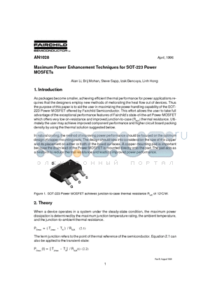 AN-1028 datasheet - Maximum Power Enhancement Techniques for SOT-223 Power MOSFETs