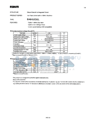 BH6452GUL datasheet - Silicon monolithic integrated circuits