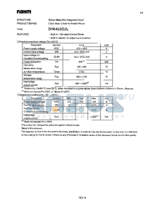 BH6453GUL datasheet - Silicon monolithic integrated circuits