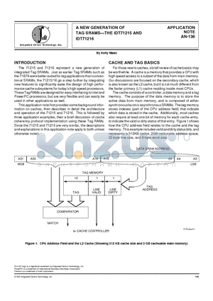 AN-136 datasheet - A NEW GENERATION OF TAG SRAMS-THE IDT71215 AND