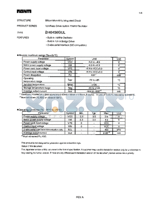 BH6456GUL datasheet - Silicon monolithic integrated circuits