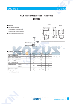 2SJ325 datasheet - MOS Field Effect Power Transistors