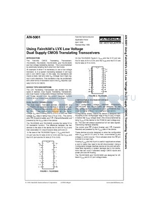AN-5001 datasheet - LVX Low Voltage Dual Supply CMOS Translating Transceivers