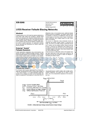 AN-5046 datasheet - LVDS Receiver Failsafe Biasing Networks