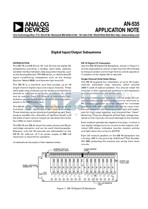 AN-535 datasheet - Digital Input/Output Subsystems