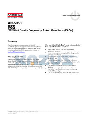 AN-5058 datasheet - Family Frequently Asked Questions (FAQs)