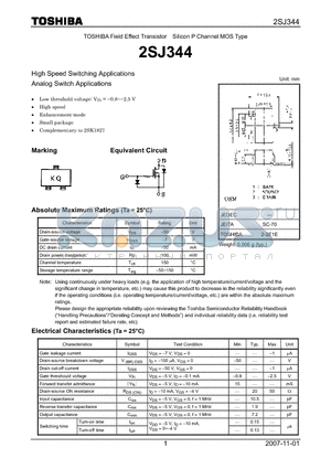 2SJ344_07 datasheet - High Speed Switching Applications