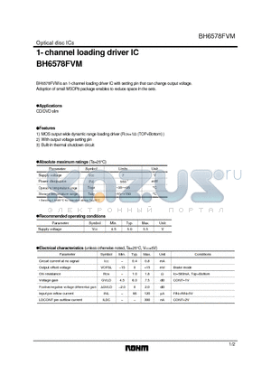 BH6578FVM datasheet - 1- channel loading driver IC