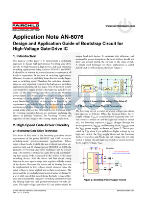 AN-6076 datasheet - Bootstrap Circuit for High-Voltage Gate-Drive IC