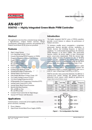 AN-6077 datasheet - Highly Integrated Green-Mode PWM Controller