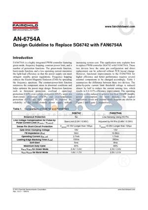 AN-6754A datasheet - Design Guideline to Replace SG6742 with FAN6754A