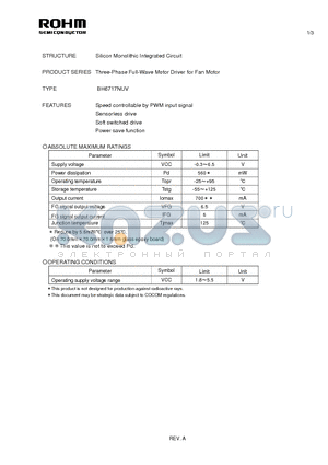 BH6717NUV datasheet - Silicon Monolithic Integrated Circuit