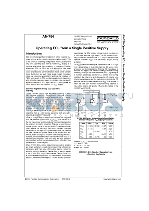 AN-780 datasheet - Operating ECL from a Single Positive Supply