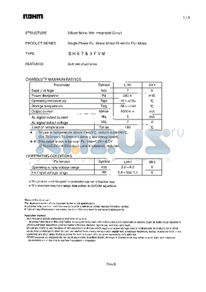 BH6789FVM datasheet - Single-Phase Full-Wave Motor Driver for Fan Motor