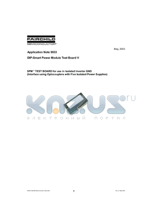 AN-9033 datasheet - SPM TEST BOARD for use in Isolated Inverter GND