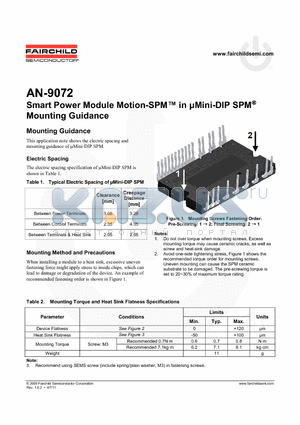 AN-9072 datasheet - Smart Power Module Motion-SPM