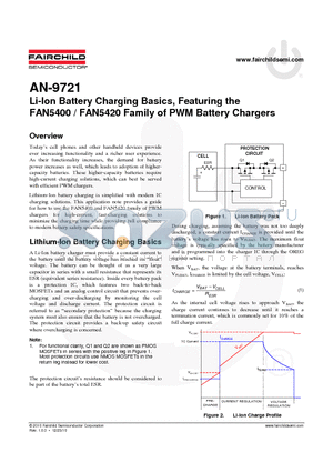 AN-9721 datasheet - Li-Ion Battery Charging Basics