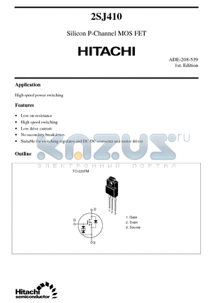 2SJ410 datasheet - Silicon P-Channel MOS FET