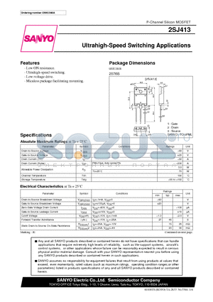 2SJ413 datasheet - Ultrahigh-Speed Switching Applications