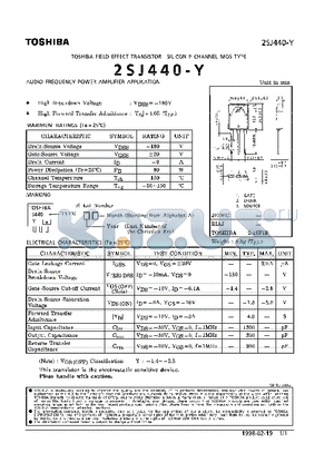 2SJ440-Y datasheet - P CHANNEL MOS TYPE (AUDIO FREQUENCY POWER AMPLIFIER APPLICATION)