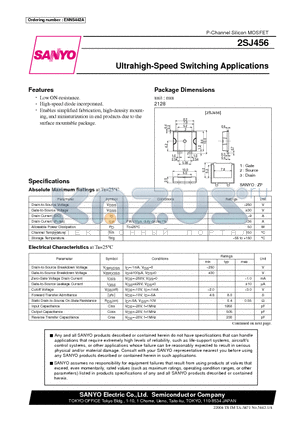 2SJ456 datasheet - Ultrahigh-Speed Switching Applications