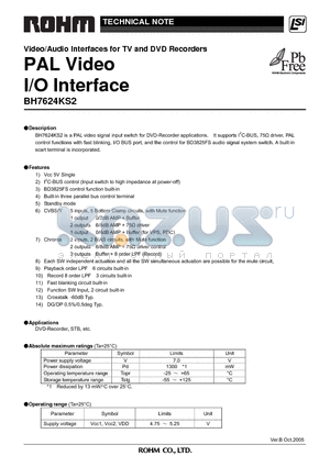 BH7624KS2_05 datasheet - PAL Video I/O Interface