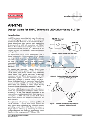 AN-9745 datasheet - Design Guide for TRIAC Dimmable LED Driver Using FL7730