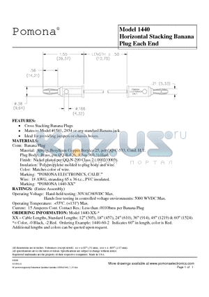 1440-12-2 datasheet - Horizontal Stacking Banana Plug Each End