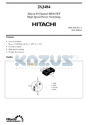 2SJ484 datasheet - Silicon P-Channel MOS FET High Speed Power Switching