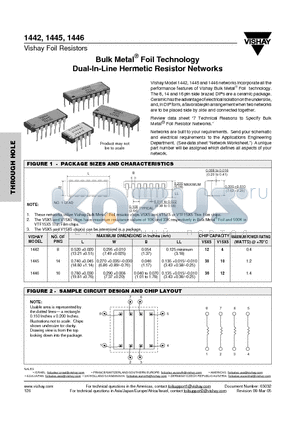 1445 datasheet - Bulk Metal^ Foil Technology Dual-In-Line Hermetic Resistor Networks