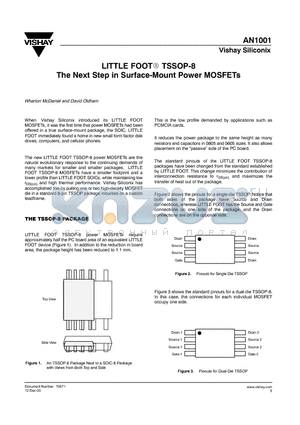 AN1001 datasheet - The Next Step in Surface-Mount Power MOSFETs