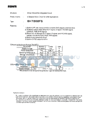 BH7868FS datasheet - 6 Outputs Video Driver for DVD Applications