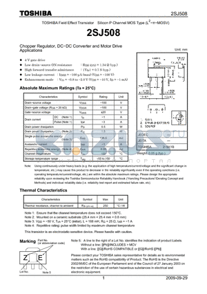 2SJ508 datasheet - Chopper Regulator, DCDC Converter and Motor Drive