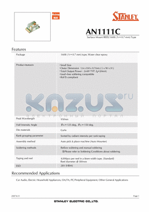 AN1111C datasheet - Surface Mount IRED