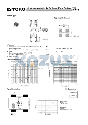 BH8S datasheet - Common Mode Choke for Smart Entry System